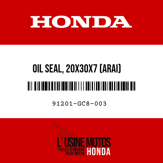 image de 91201-GC8-003 OIL SEAL, 20X30X7 (ARAI)