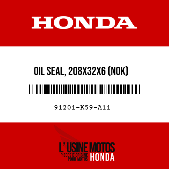 image de 91201-K59-A11 OIL SEAL, 208X32X6 (NOK)