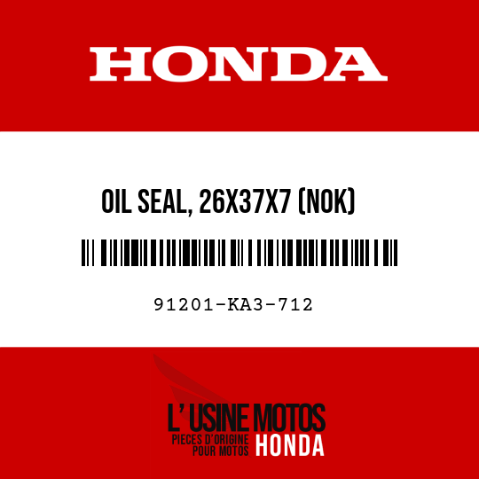 image de 91201-KA3-712 OIL SEAL, 26X37X7 (NOK)