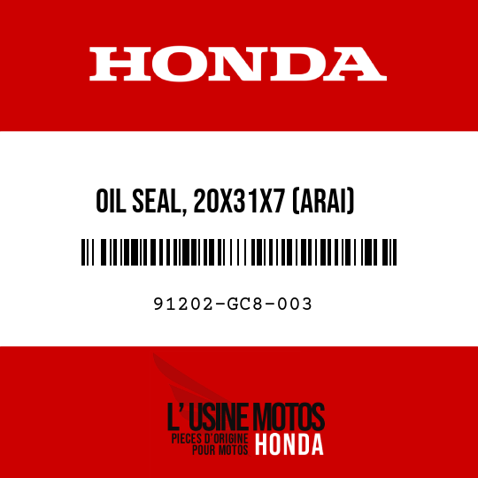 image de 91202-GC8-003 OIL SEAL, 20X31X7 (ARAI)