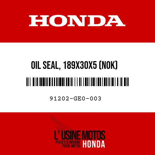 image de 91202-GE0-003 OIL SEAL, 189X30X5 (NOK)