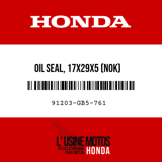 image de 91203-GB5-761 OIL SEAL, 17X29X5 (NOK)
