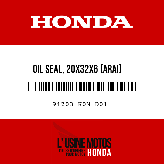 image de 91203-K0N-D01 OIL SEAL, 20X32X6 (ARAI)