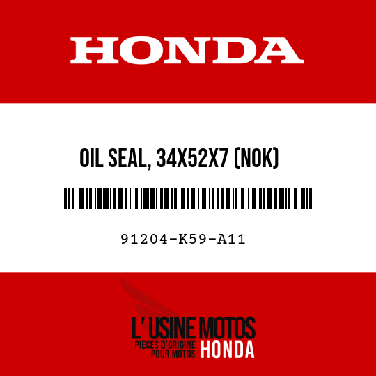 image de 91204-K59-A11 OIL SEAL, 34X52X7 (NOK)