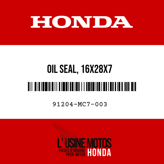 image de 91204-MC7-003 OIL SEAL, 16X28X7