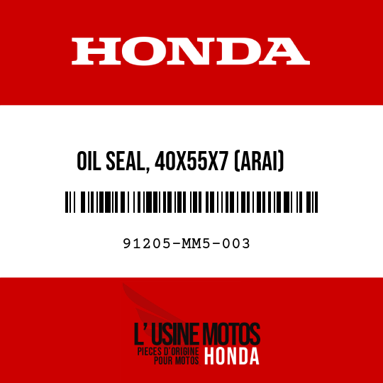 image de 91205-MM5-003 OIL SEAL, 40X55X7 (ARAI)