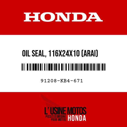 image de 91208-KB4-671 OIL SEAL, 116X24X10 (ARAI)