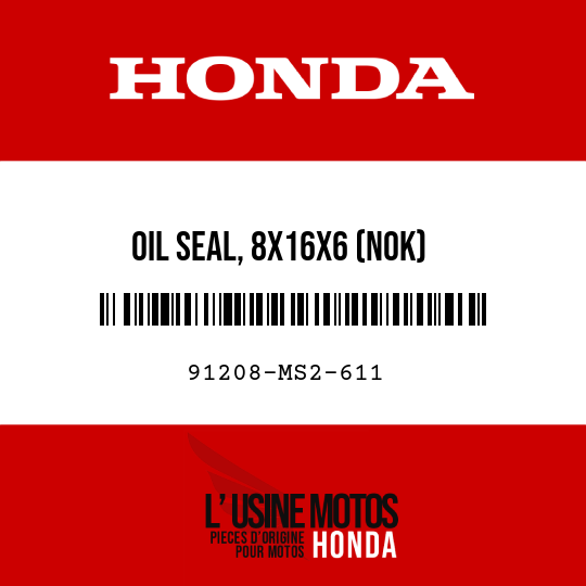 image de 91208-MS2-611 OIL SEAL, 8X16X6 (NOK)