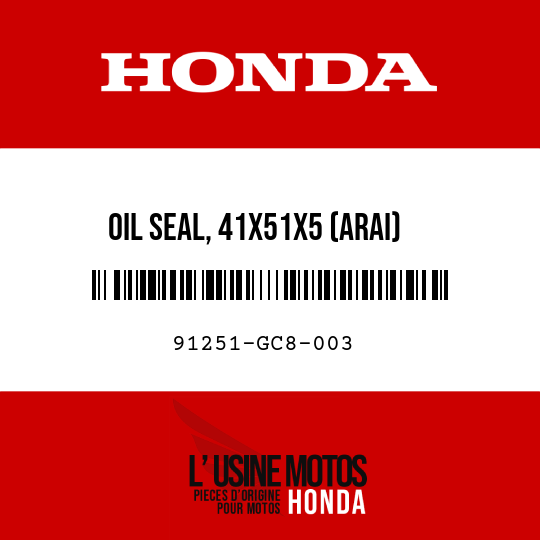 image de 91251-GC8-003 OIL SEAL, 41X51X5 (ARAI)