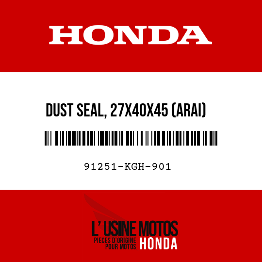 image de 91251-KGH-901 DUST SEAL, 27X40X45 (ARAI)