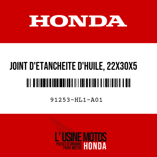 image de 91253-HL1-A01 JOINT D'ETANCHEITE D'HUILE, 22X30X5