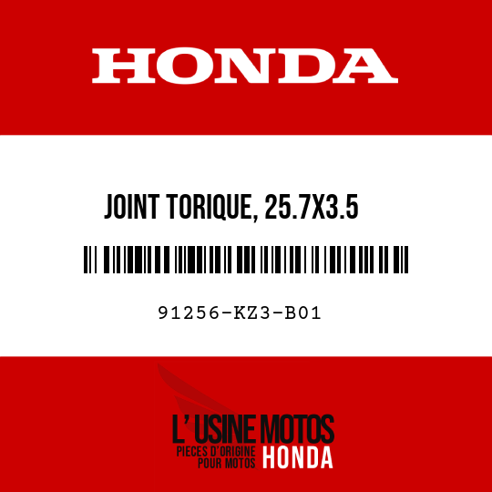 image de 91256-KZ3-B01 JOINT TORIQUE, 25.7X3.5