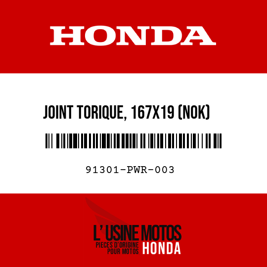 image de 91301-PWR-003 JOINT TORIQUE, 167X19 (NOK)
