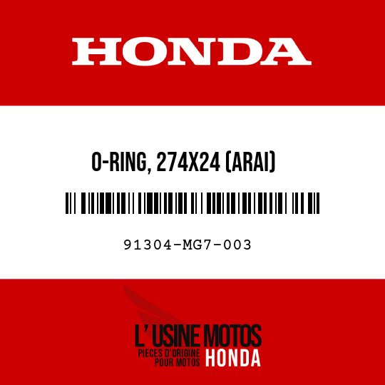 image de 91304-MG7-003 O-RING, 274X24 (ARAI)