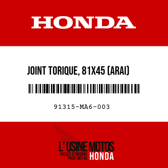 image de 91315-MA6-003 JOINT TORIQUE, 81X45 (ARAI)