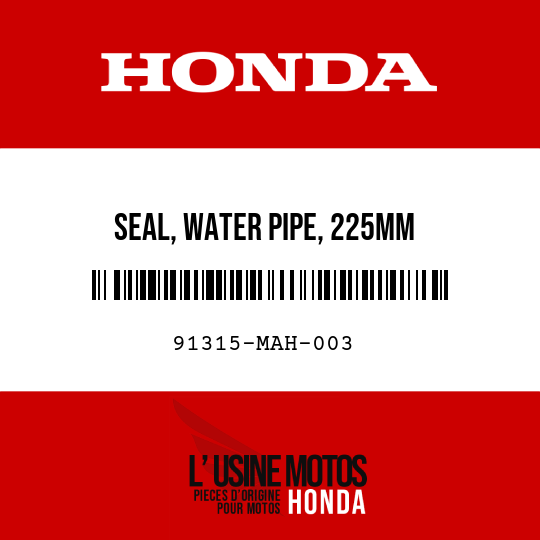 image de 91315-MAH-003 SEAL, WATER PIPE, 225MM