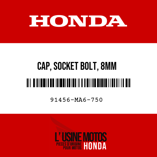 image de 91456-MA6-750 CAP, SOCKET BOLT, 8MM