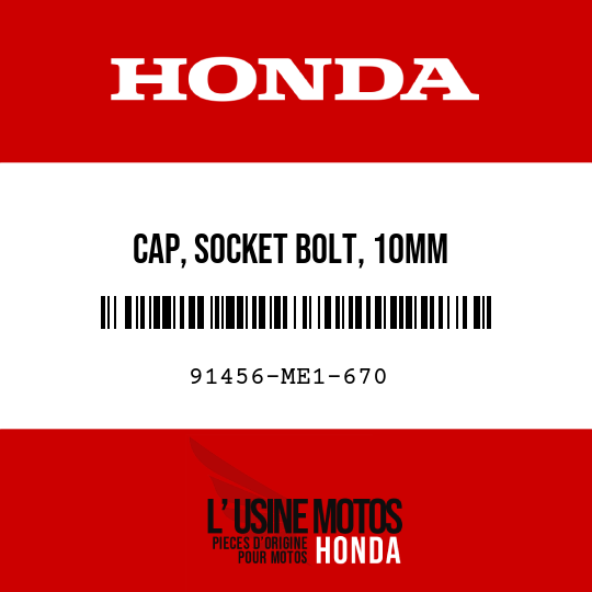 image de 91456-ME1-670 CAP, SOCKET BOLT, 10MM