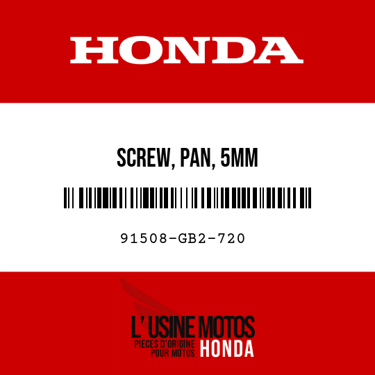 image de 91508-GB2-720 SCREW, PAN, 5MM