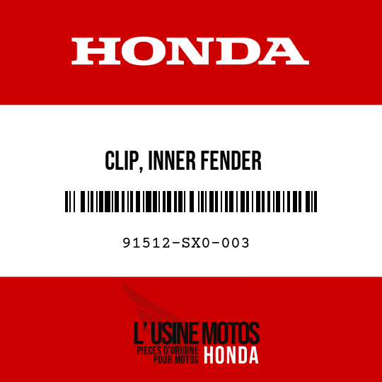 image de 91512-SX0-003 CLIP, INNER FENDER