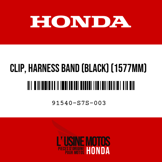 image de 91540-S7S-003 CLIP, HARNESS BAND (BLACK) (1577MM)