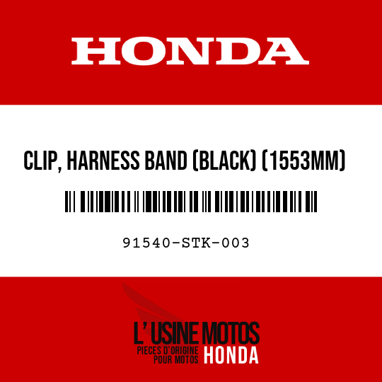 image de 91540-STK-003 CLIP, HARNESS BAND (BLACK) (1553MM)