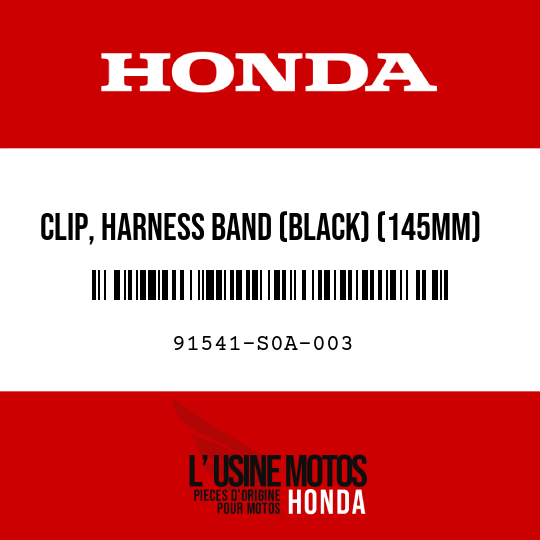 image de 91541-S0A-003 CLIP, HARNESS BAND (BLACK) (145MM)