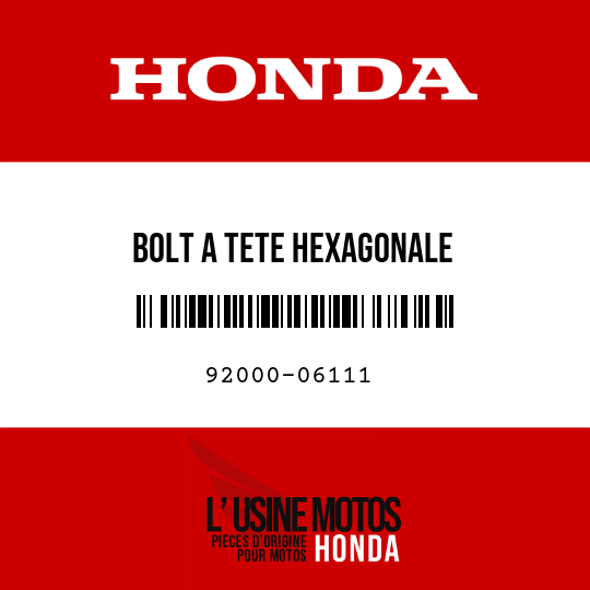 image de 92000-06111 BOLT A TETE HEXAGONALE
