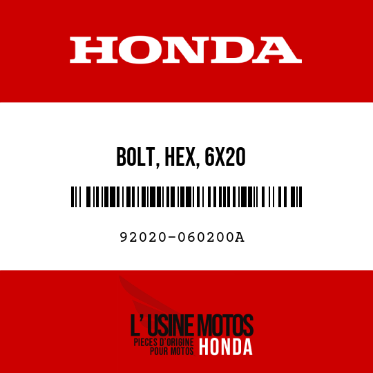 image de 92020-060200A BOLT, HEX, 6X20