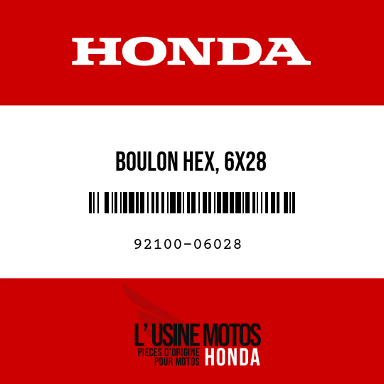 image de 92100-06028 BOULON HEX, 6X28