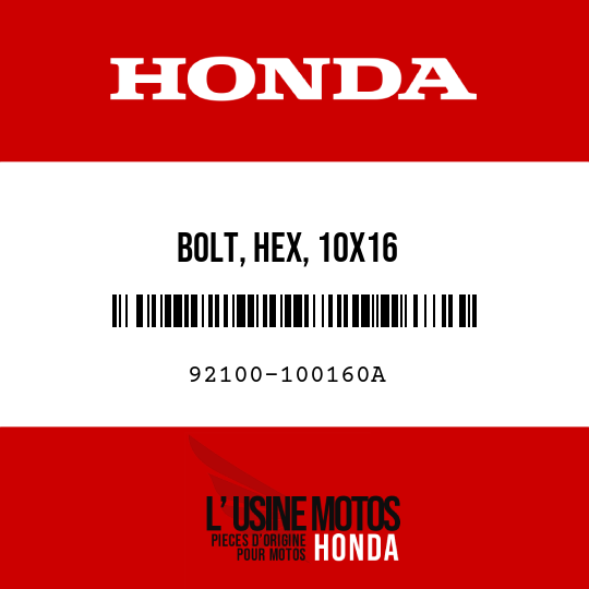 image de 92100-100160A BOLT, HEX, 10X16