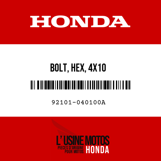 image de 92101-040100A BOLT, HEX, 4X10