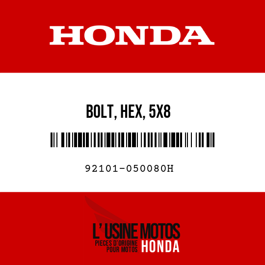 image de 92101-050080H BOLT, HEX, 5X8