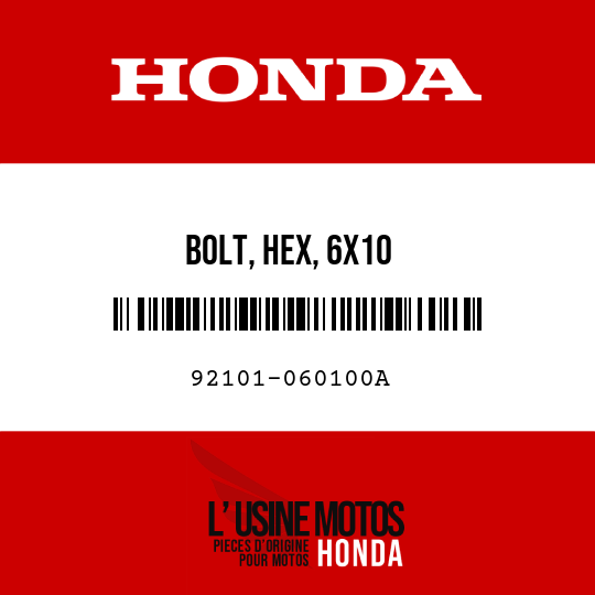 image de 92101-060100A BOLT, HEX, 6X10