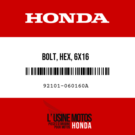 image de 92101-060160A BOLT, HEX, 6X16