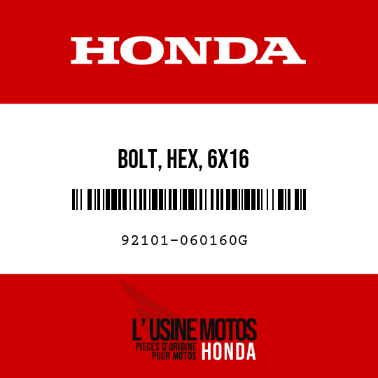 image de 92101-060160G BOLT, HEX, 6X16