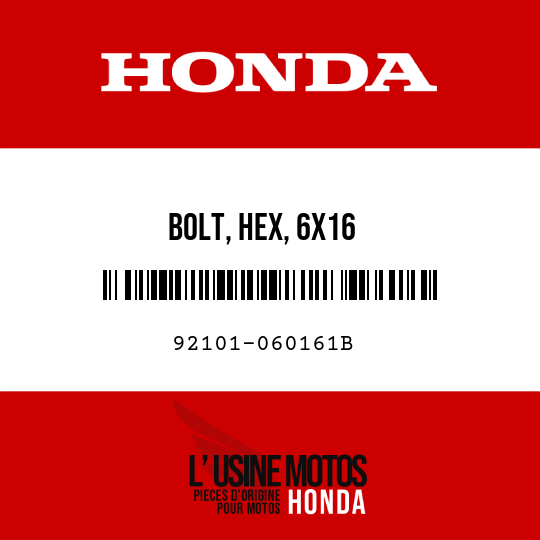 image de 92101-060161B BOLT, HEX, 6X16