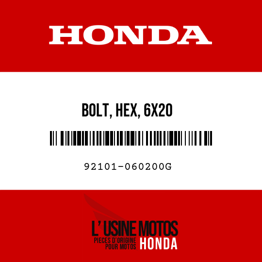 image de 92101-060200G BOLT, HEX, 6X20