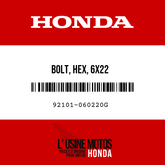 image de 92101-060220G BOLT, HEX, 6X22