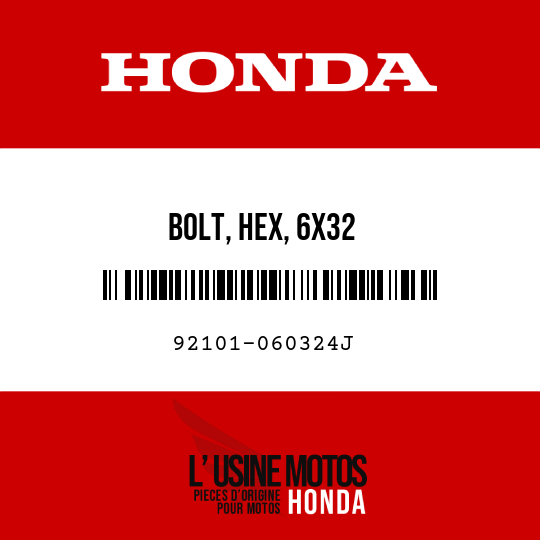 image de 92101-060324J BOLT, HEX, 6X32
