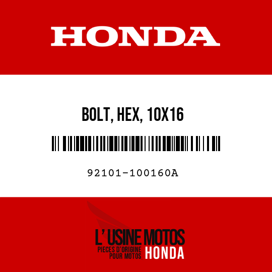 image de 92101-100160A BOLT, HEX, 10X16