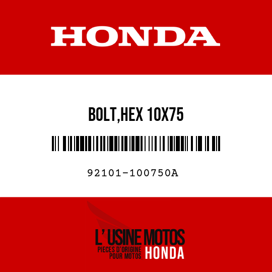 image de 92101-100750A BOLT,HEX 10X75