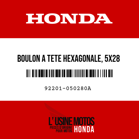 image de 92201-050280A BOULON A TETE HEXAGONALE, 5X28