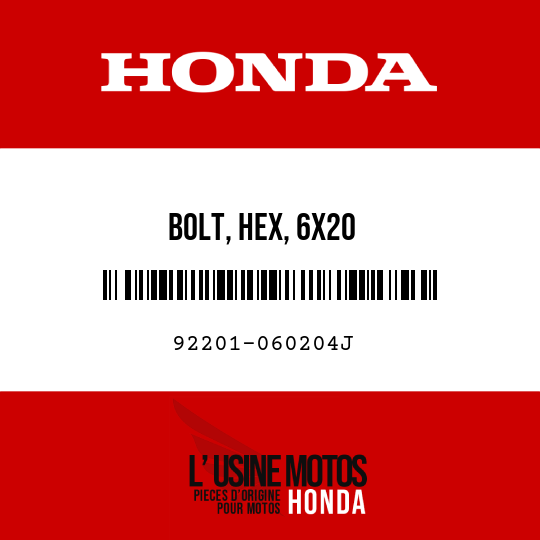 image de 92201-060204J BOLT, HEX, 6X20