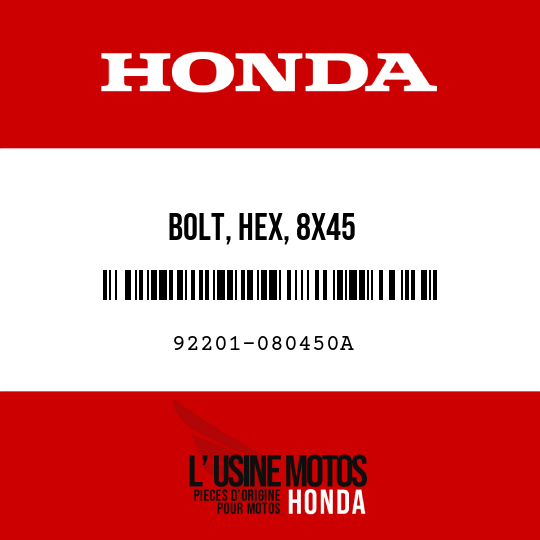 image de 92201-080450A BOLT, HEX, 8X45