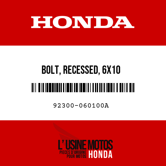image de 92300-060100A BOLT, RECESSED, 6X10