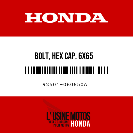 image de 92501-060650A BOLT, HEX CAP, 6X65