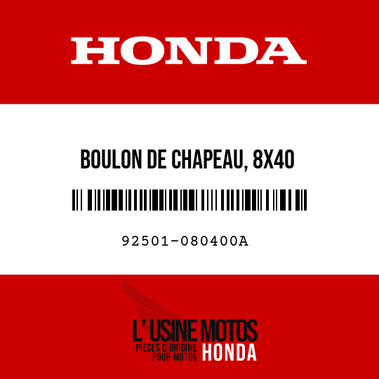 image de 92501-080400A BOULON DE CHAPEAU, 8X40