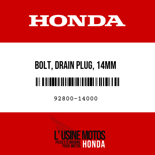 image de 92800-14000 BOLT, DRAIN PLUG, 14MM