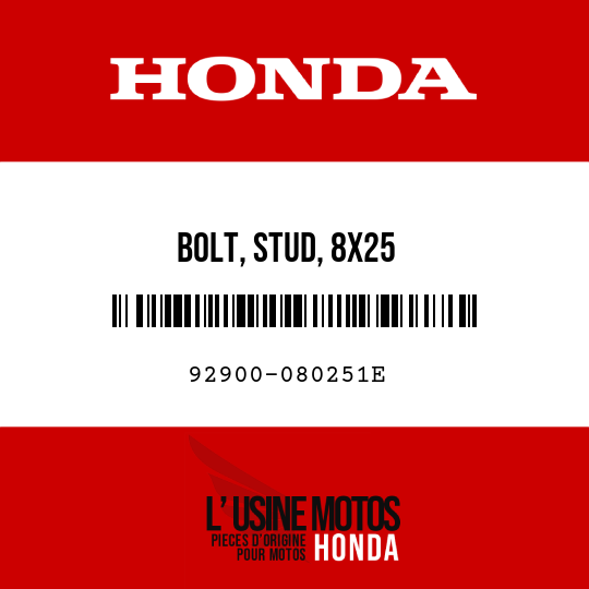 image de 92900-080251E BOLT, STUD, 8X25